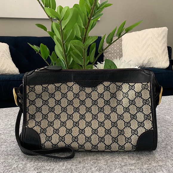 GUCCI Shoulder Bag vintage GG Supreme Navy blue - Picture 2 of 15